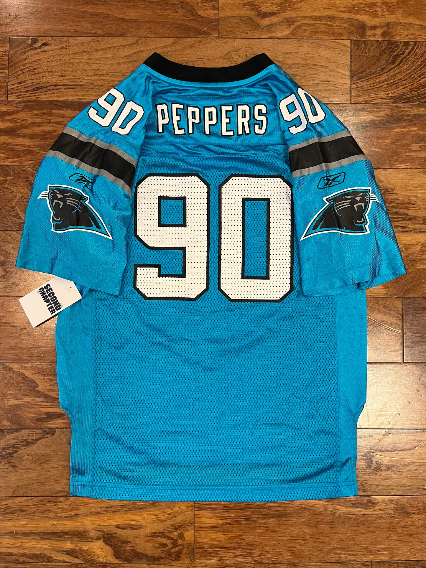 00s Carolina Panthers Julius Peppers Blue Jersey (Youth L)