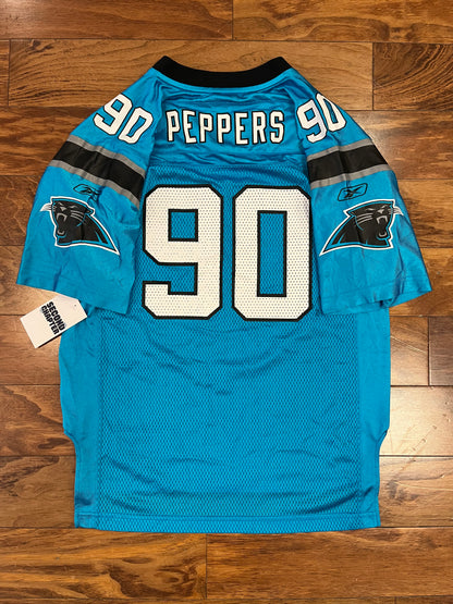 00s Carolina Panthers Julius Peppers Blue Jersey (Youth L)
