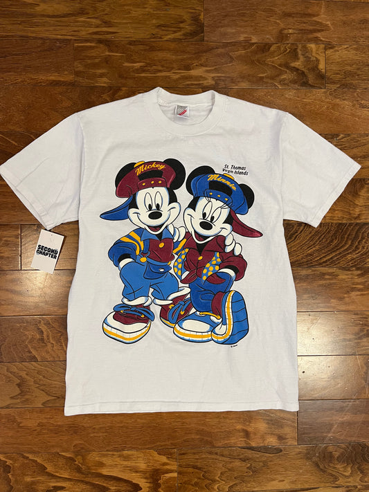 90s Mickey & Minnie Double Sided Graphic Tee (L)