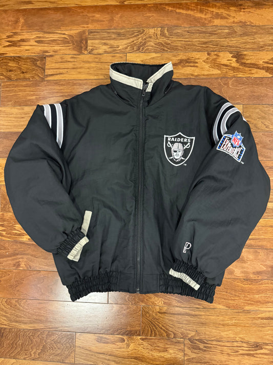 90s Oakland Raiders Pro Player Puffer Jacket (XL)