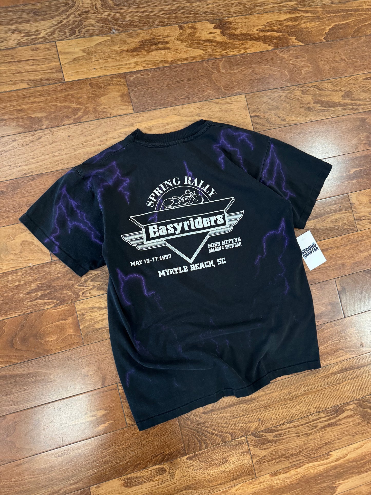 1997 Easyriders "Brotherhood Of The Highway" Rare Purple Lightning Tee (L)