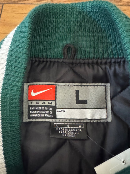 90s Michigan State Nike Varsity Leather Deadstock Jacket (L)