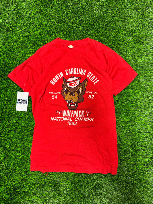 1983 NC State University (NCSU) Wolfpack NCAA Basketball Champions Tee (S)