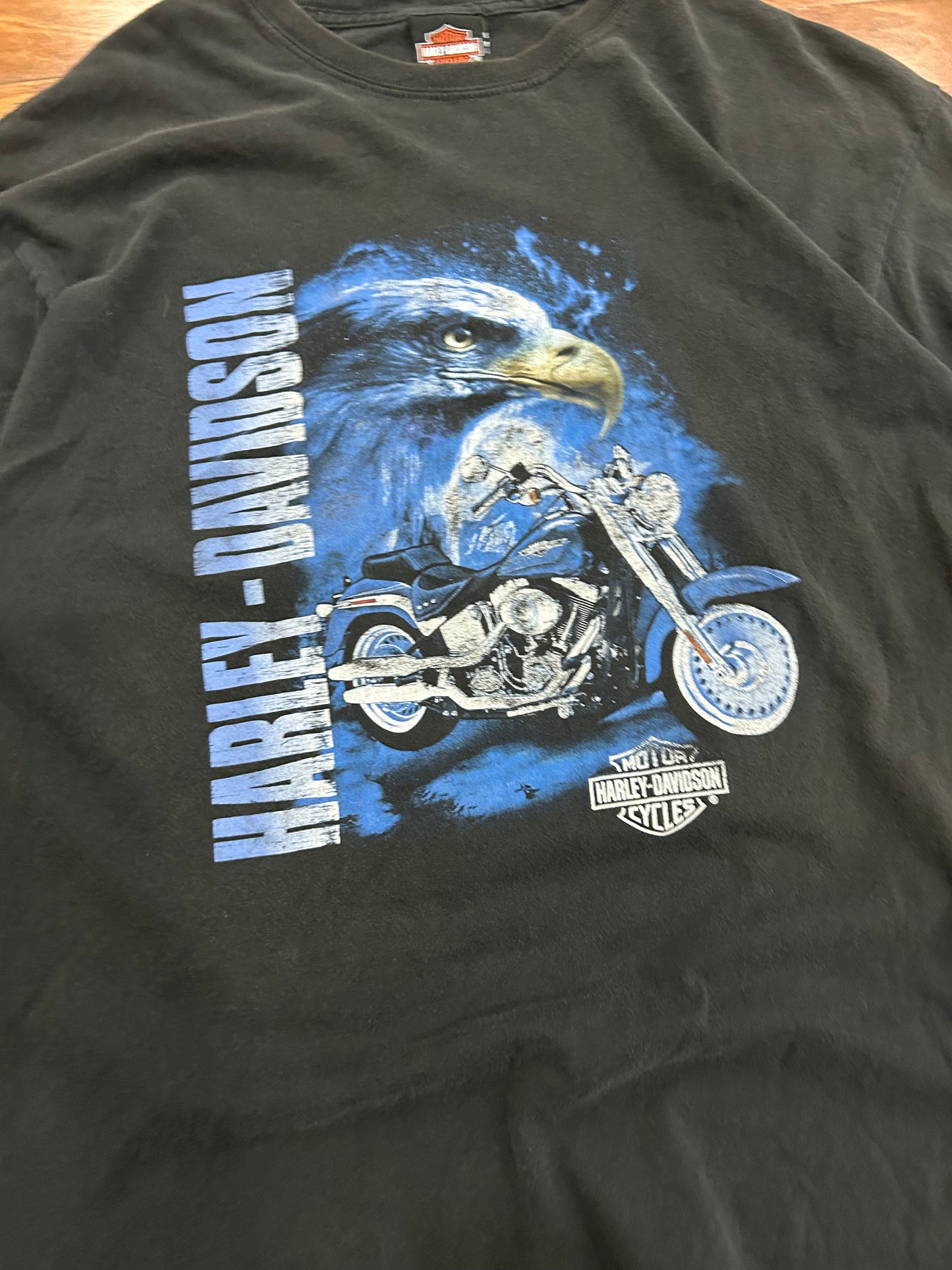 Harley Davidson Modern Blue Flame Eagle Tee (L)