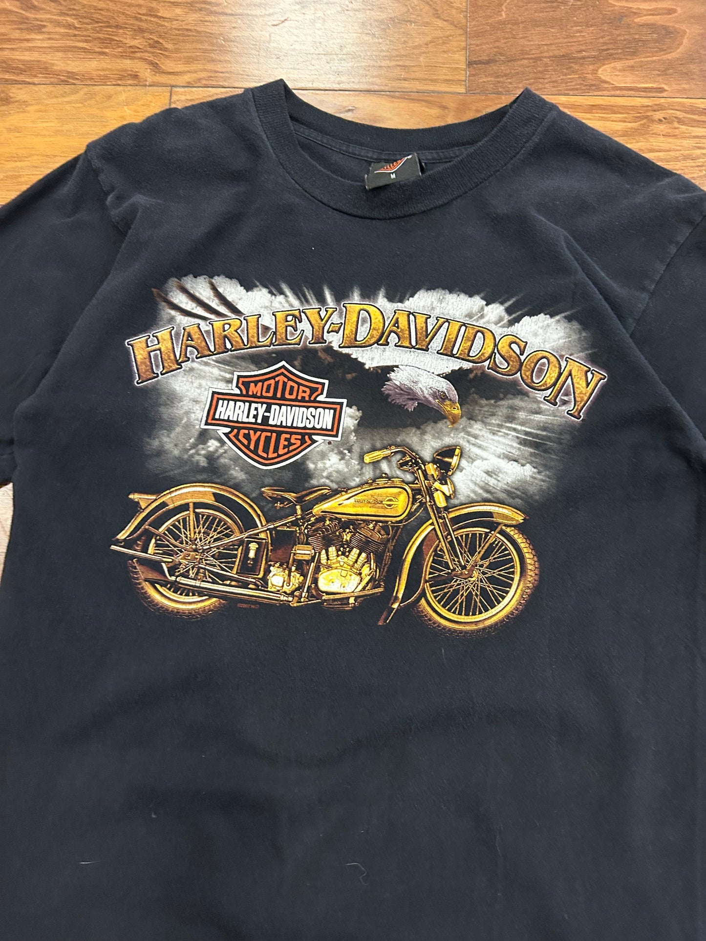 2007 Harley Davidson Gold Bike Vintage Indiana Tee (M)