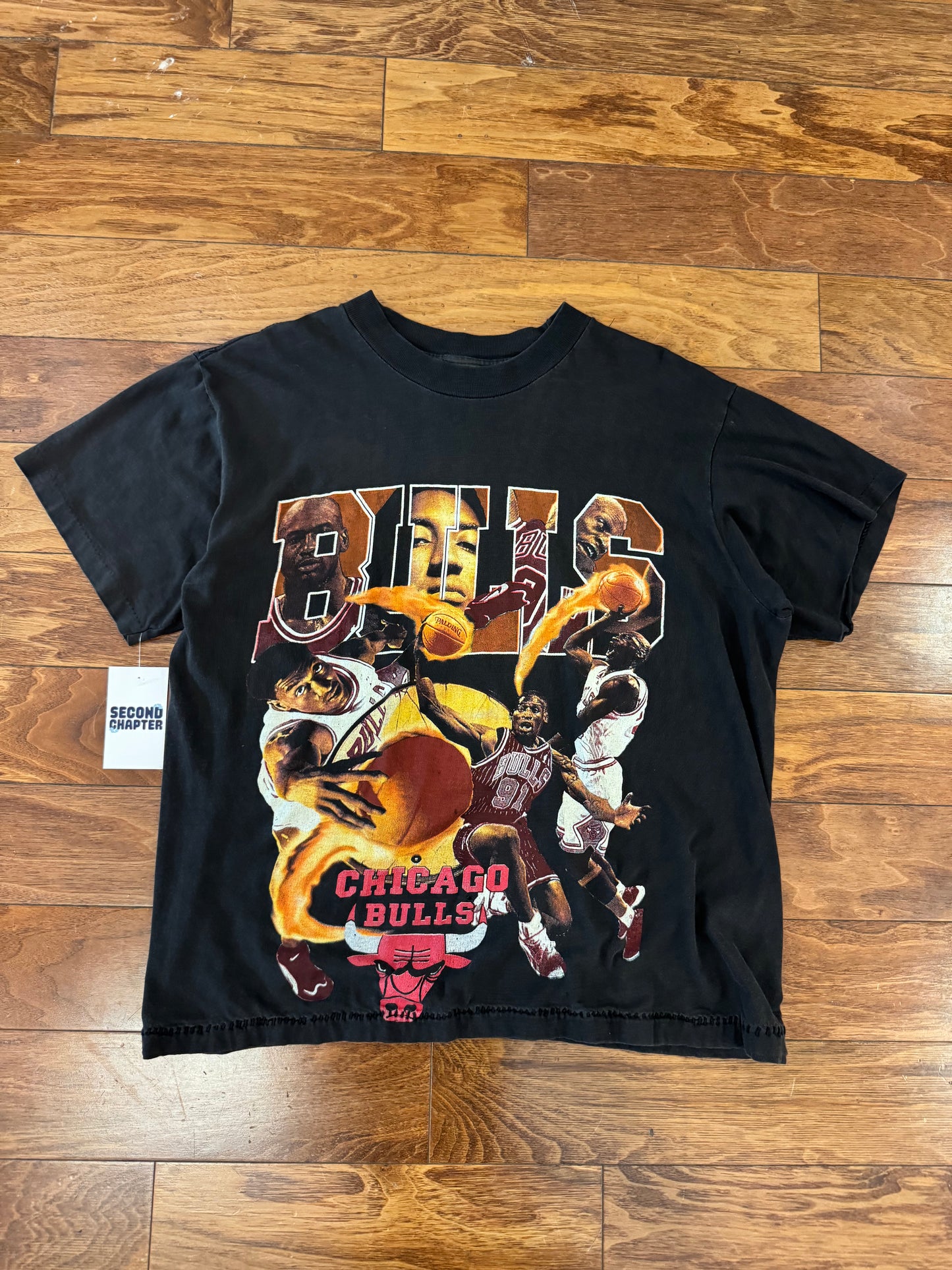 90s Chicago Bulls Pippen, Jordan, Rodman Vintage Rap Tee (XL)
