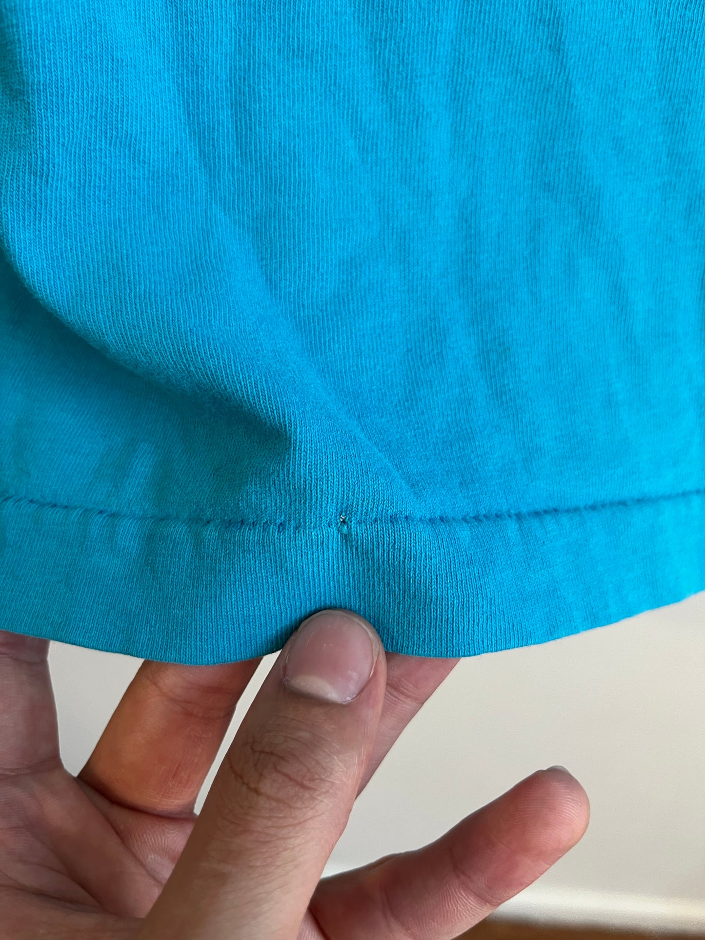 1990s Charlotte Hornets Logo 7 Spell Out Teal Tee (L)