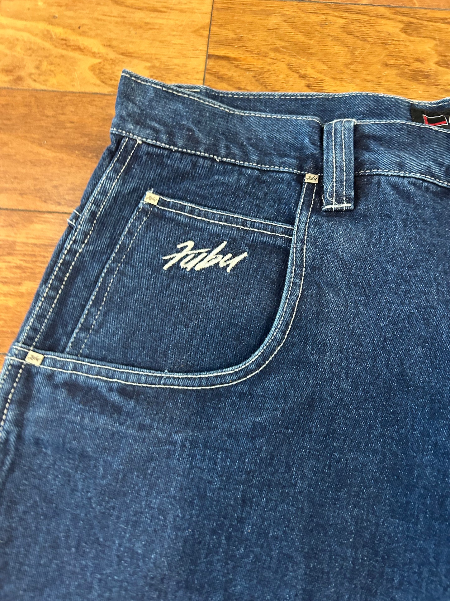 00s Fubu Baggy Deadstock Embroidered Jean Shorts (38)