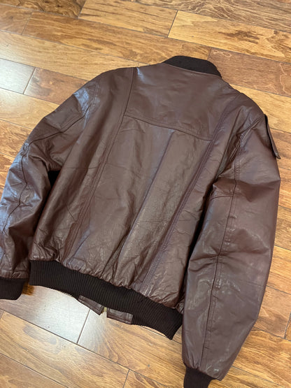 80s Sears Leather Shop Vintage Jacket (L)