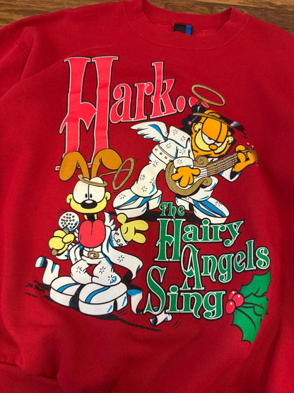 1994 Garfield "The Hairy Angels" Vintage Christmas Crewneck (XL)