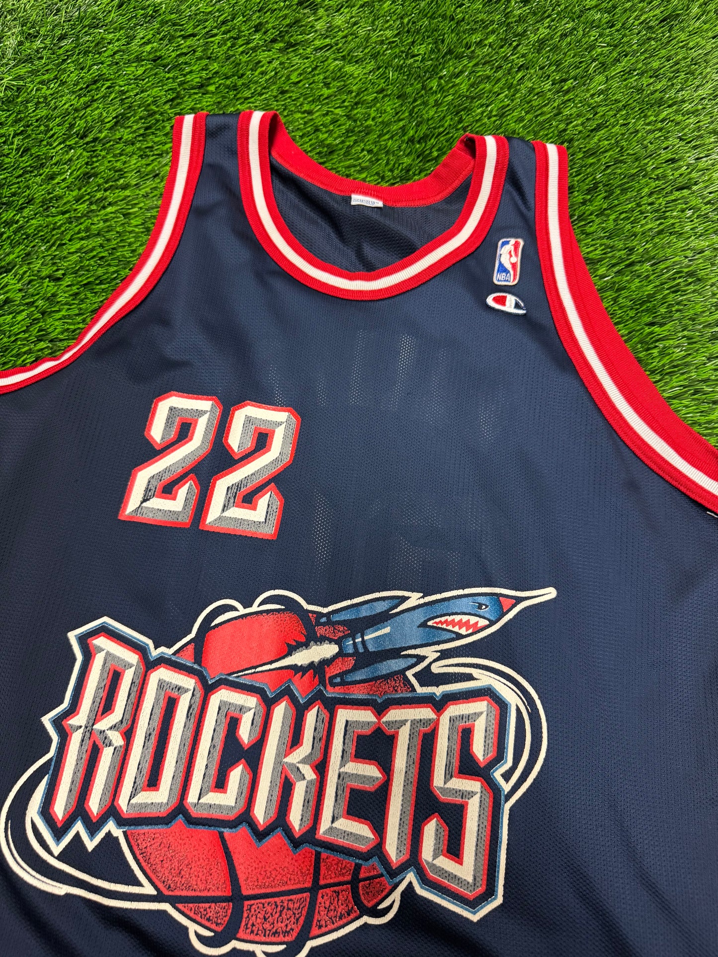 90s Houston Rockets Clyde Drexler #22 Vintage Champion NBA Jersey (L)