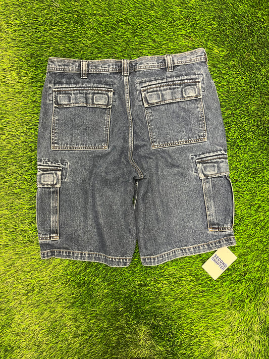 00s Faded Glory Denim Cargo Shorts (36)