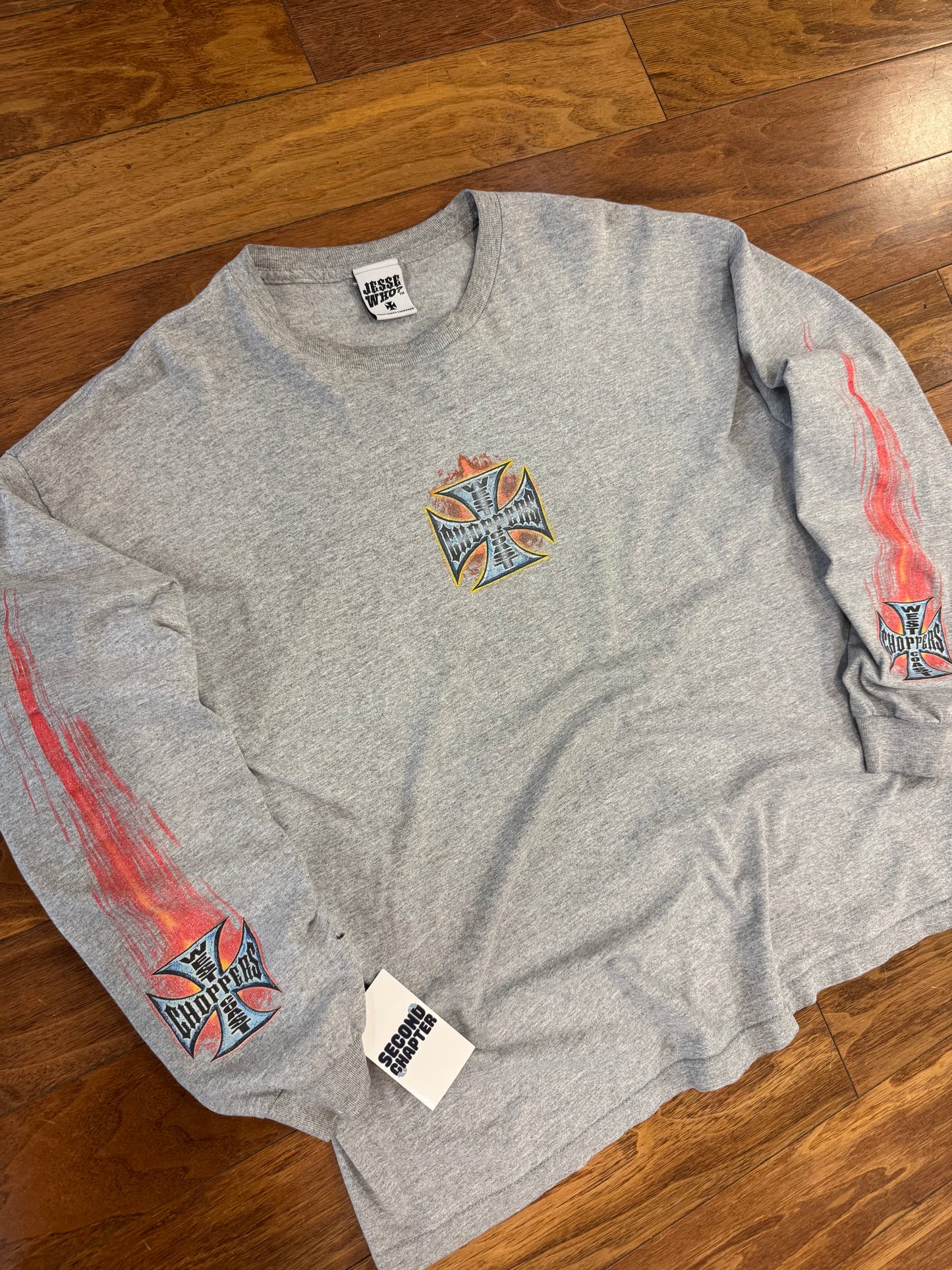 00s West Coast Choppers Jesse Who Flames Long-Sleeve Shirt (XXL)