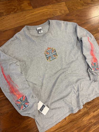 00s West Coast Choppers Jesse Who Flames Long-Sleeve Shirt (XXL)