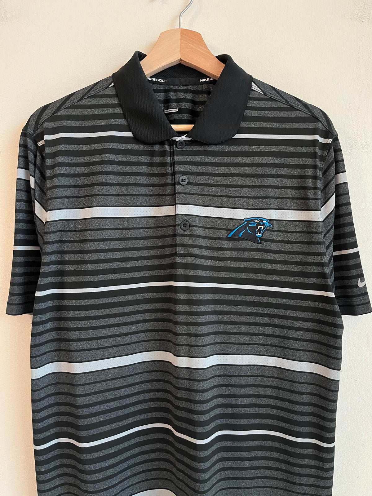 2014 Carolina Panther Nike Golf Striped Polo (L)