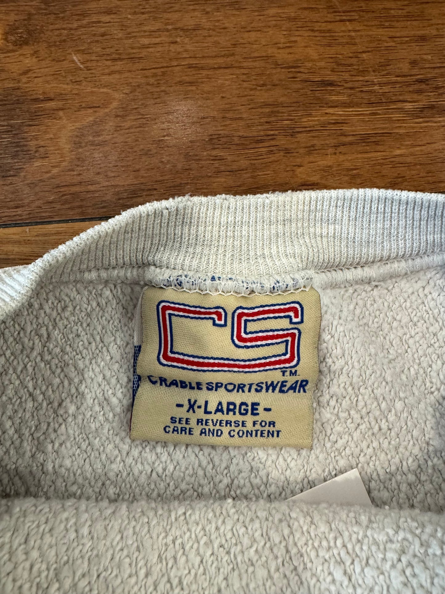 90s Miami Hurricanes Reverse Weave Spell Out Crewneck (XL)