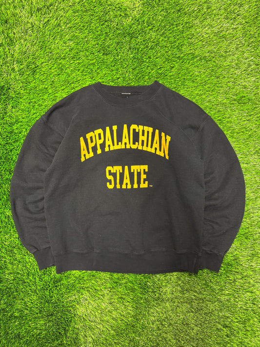 00s Appalachian State University (ASU) Black Spell Out Crewneck (M)