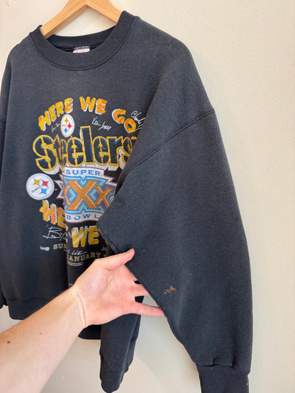 1996 Pittsburgh Steelers Thrashed SB XXX Vintage Crewneck (XL)