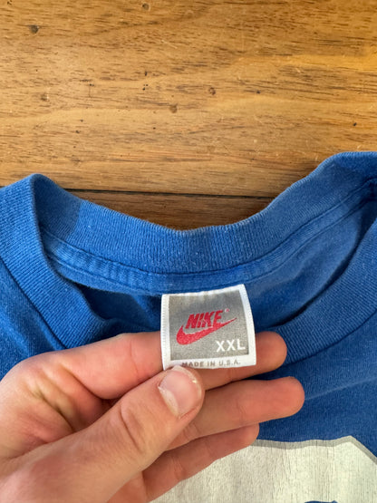 90s Duke Nike "Just Do It" Blue Tee (XL)