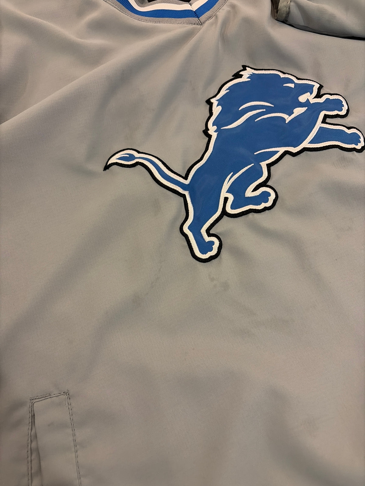 2010s Detroit Lions NFL Grey Windbreaker (XL)
