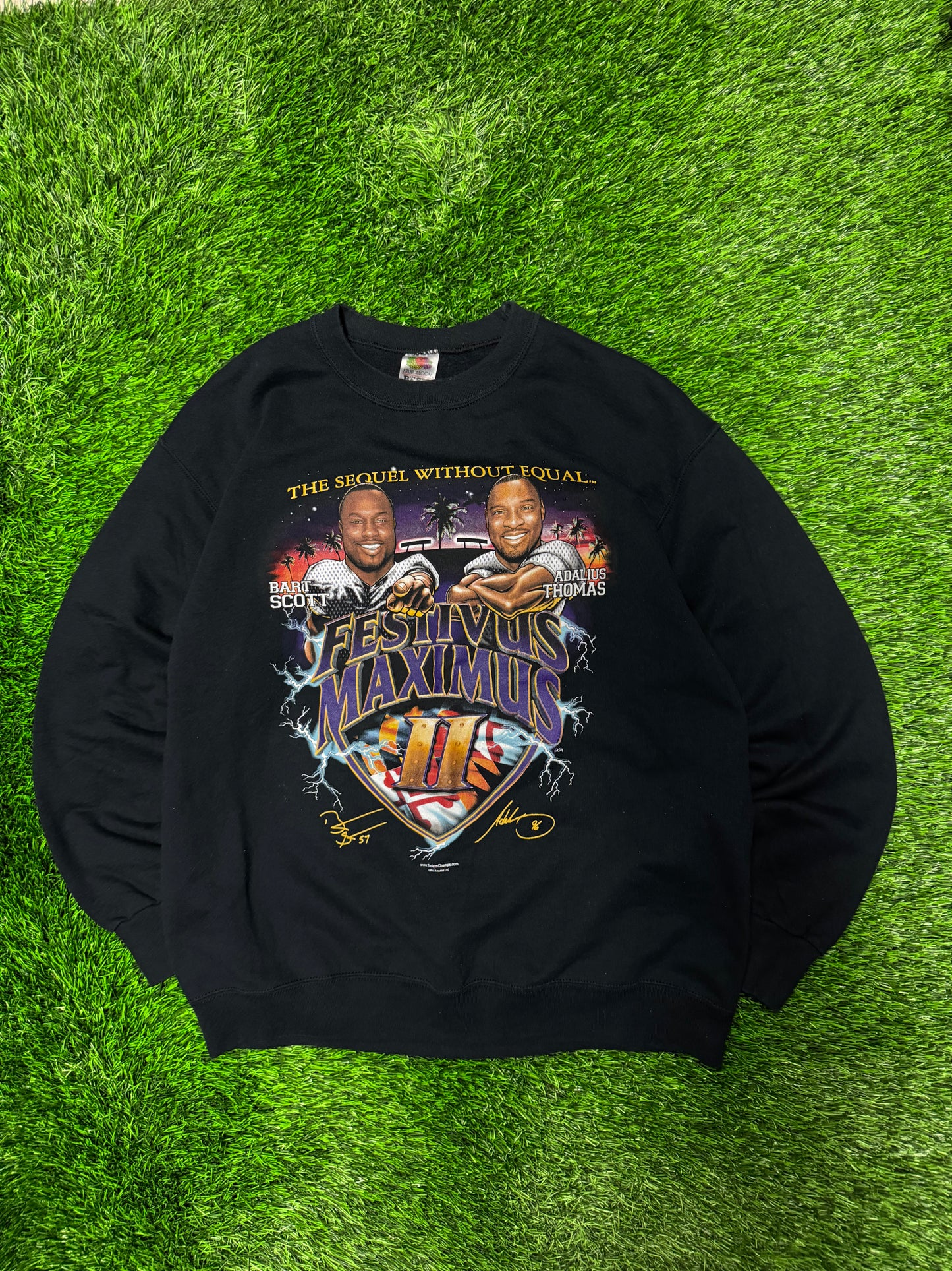 2006 Baltimore Ravens Festivus Maximus Bart Scott & Adalius Thomas Crewneck (L)