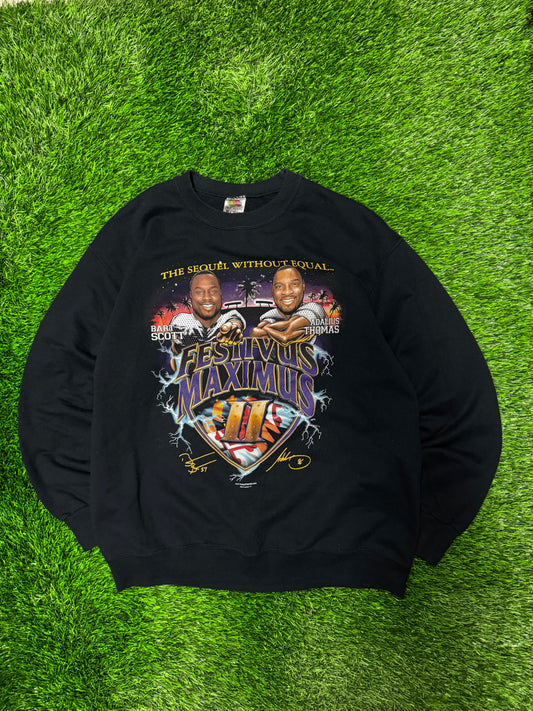 2006 Baltimore Ravens Festivus Maximus Bart Scott & Adalius Thomas Crewneck (L)