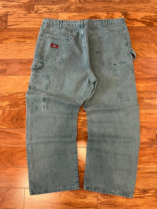 00s Dickies Teal Baggy Carpenter Jeans (40 x 29)