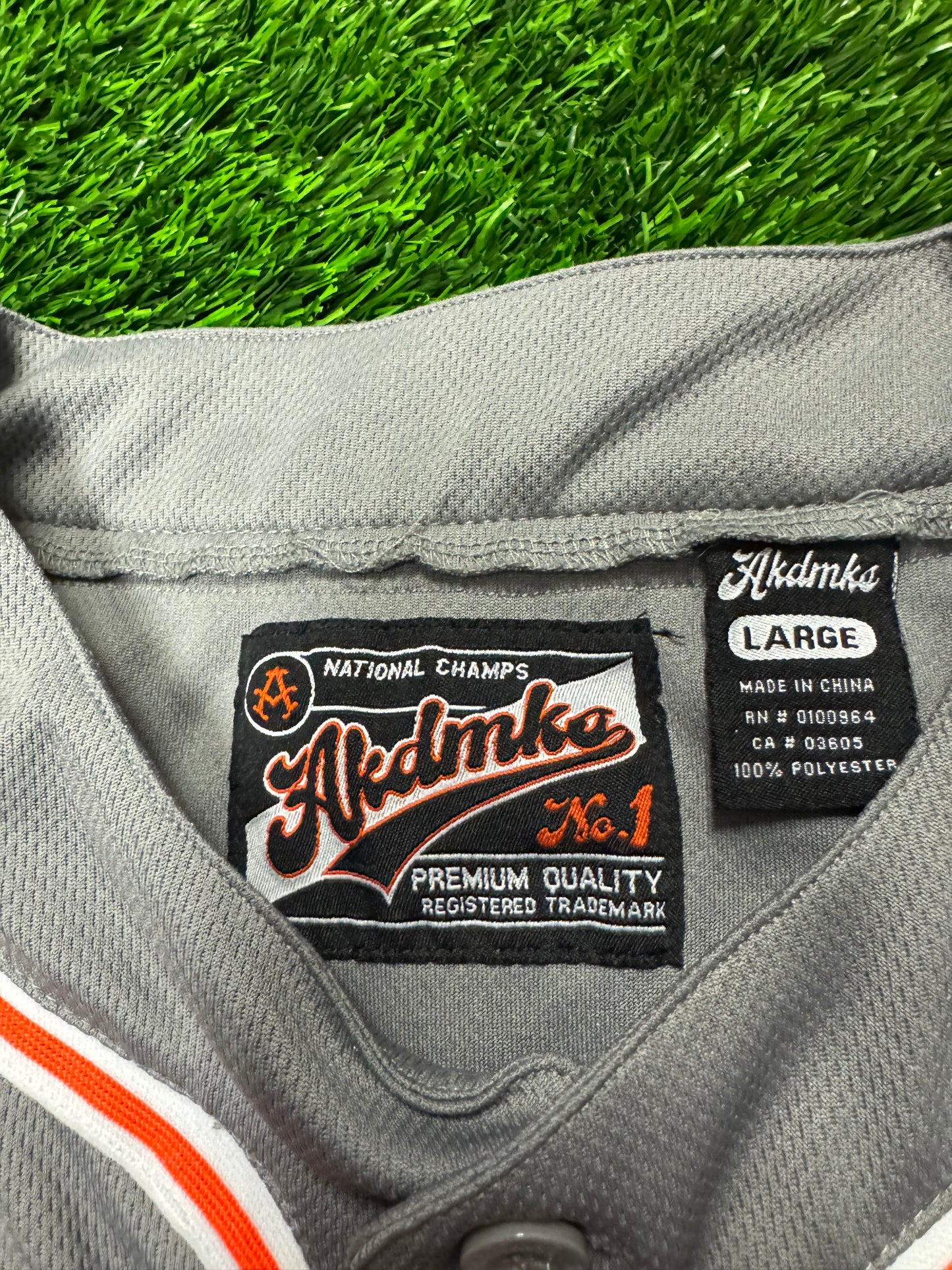 00s Akedemiks #99 Grey./Orange Baseball Jersey (L)