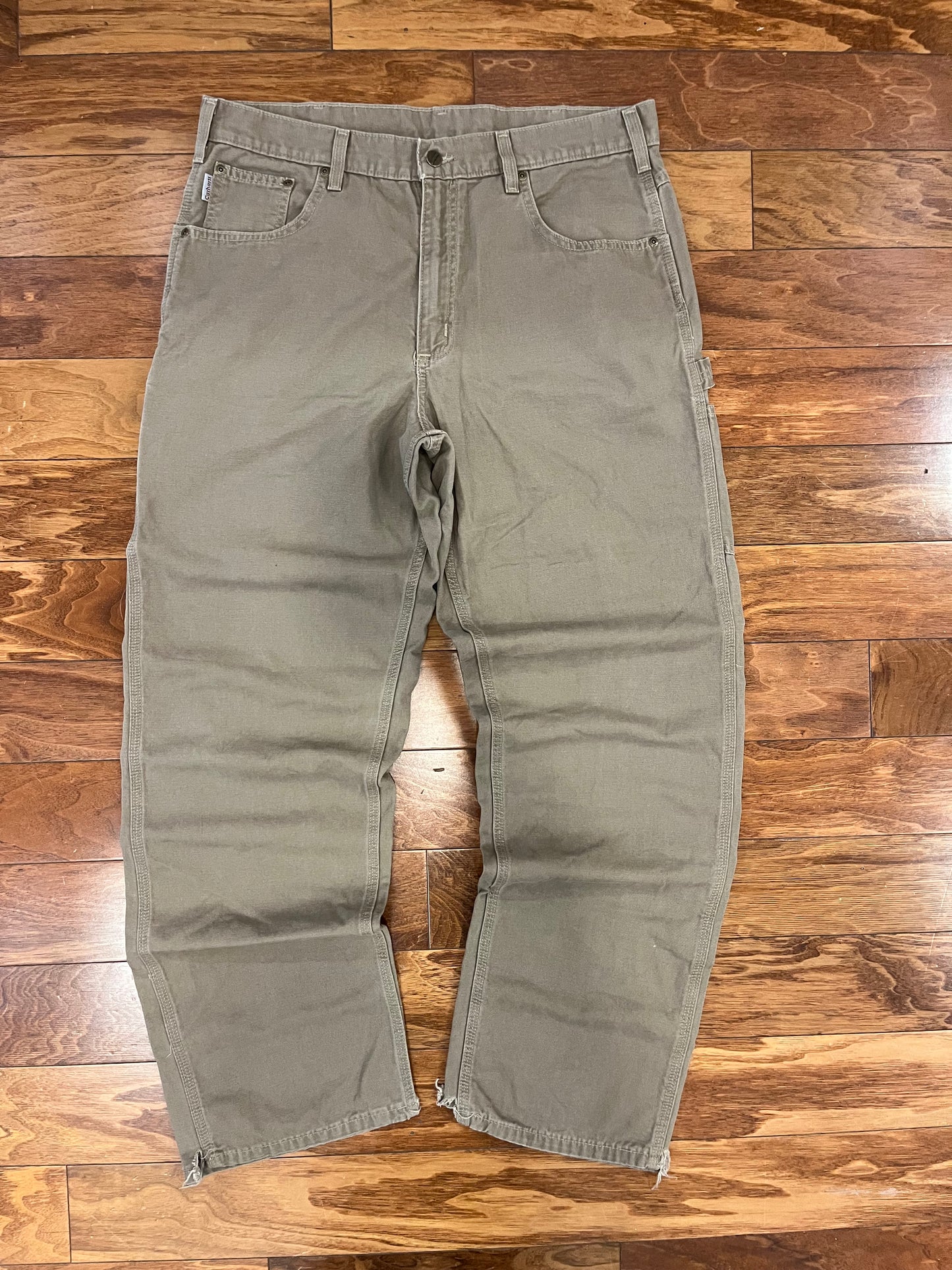2007 Carhartt Mushroom Faded Workwear Pants (37 x 33)