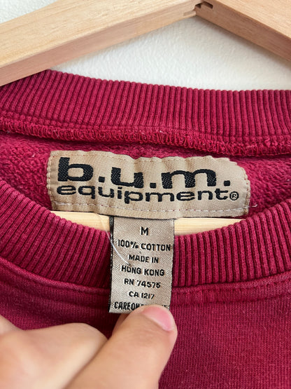 90s BUM Equipment Stained Cropped Crewneck (M)