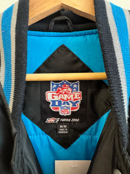 00s Carolina Panthers Cat Scratch Embroidered Game Day Jacket (M)