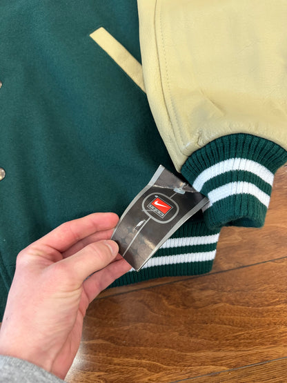 90s Michigan State Nike Varsity Leather Deadstock Jacket (L)