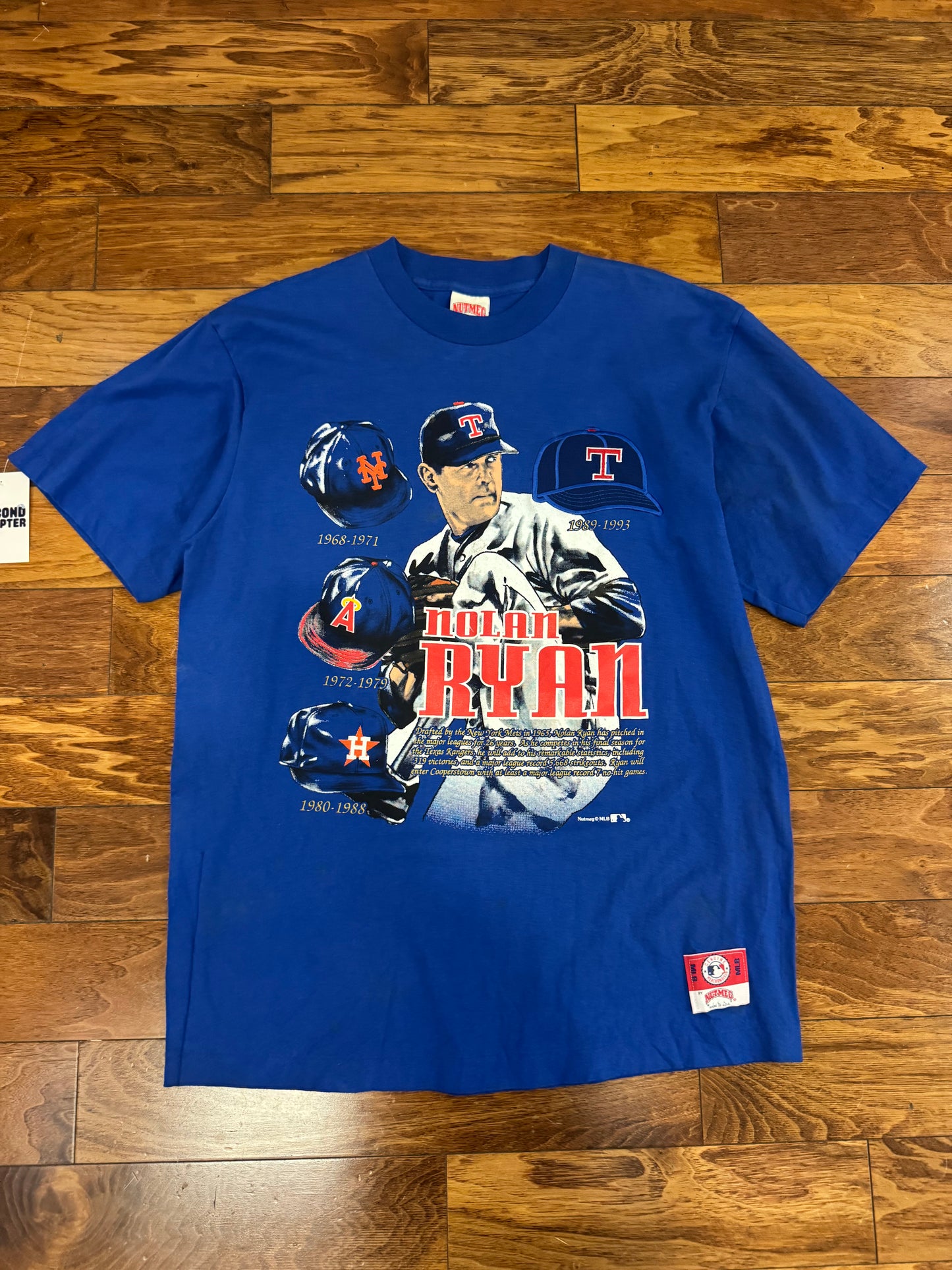 1993 Nolan Ryan Texas Rangers Retirement Nutmeg Tee (XL)