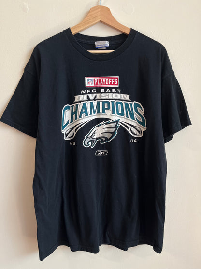 2004 Philadelphia Eagles East Division Champs Black Tee (L)