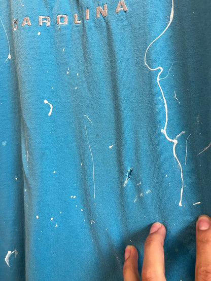 00s Carolina Panthers Thrashed Paint Blue Tee (XL)