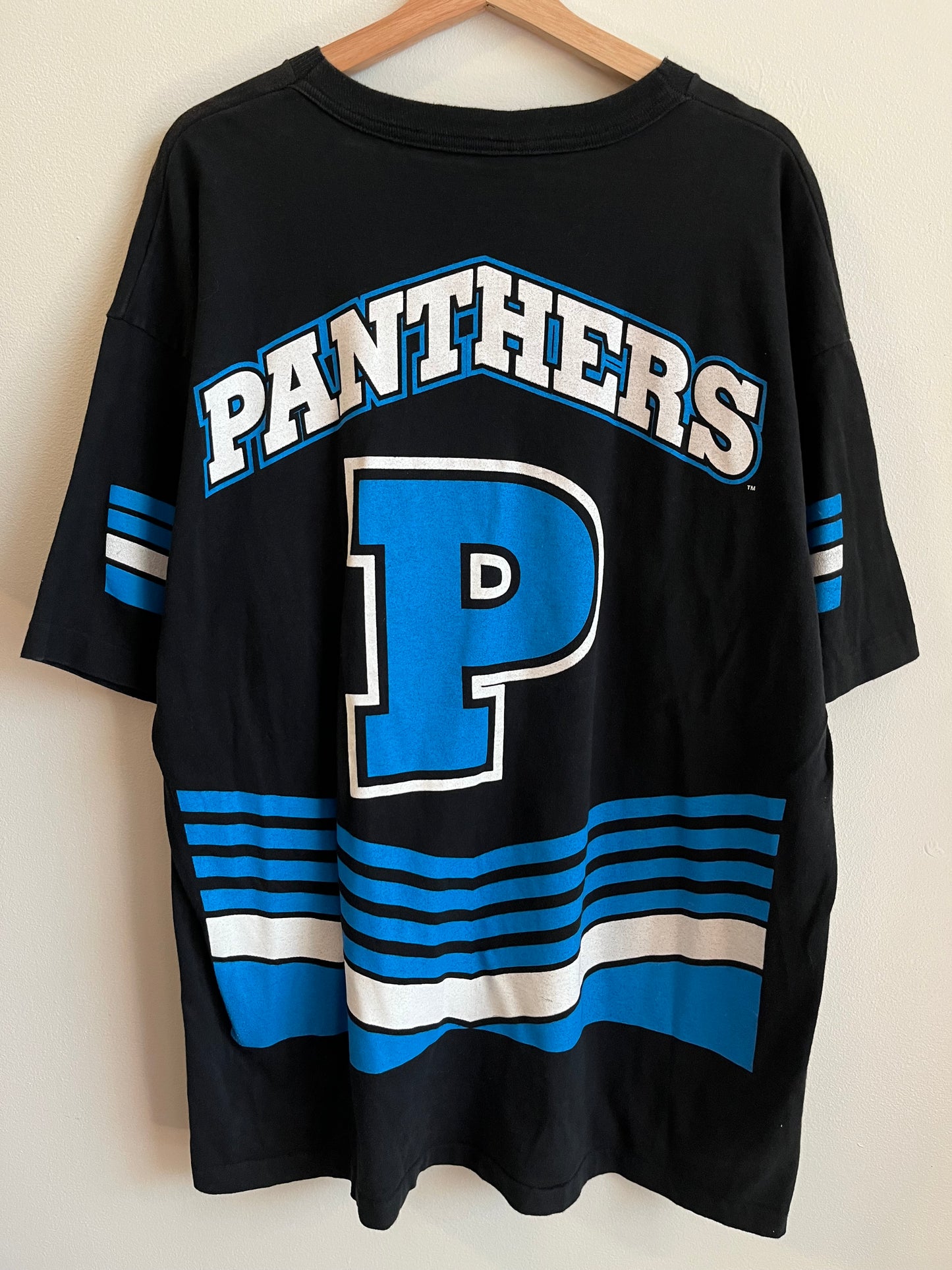 1995 Carolina Panthers Black Salem AOP Tee (XXL)