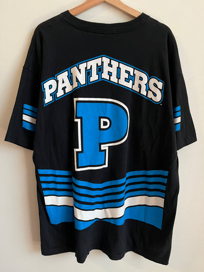1995 Carolina Panthers Black Salem AOP Tee (XXL)