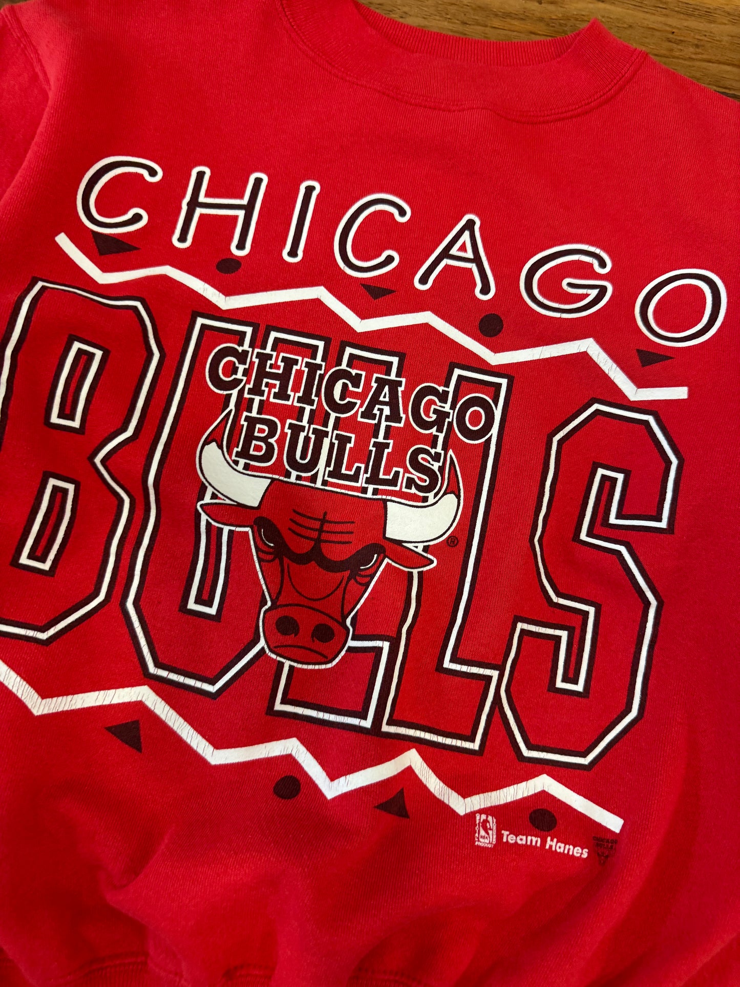 90s Chicago Bulls Team Hanes Red Crew (M)