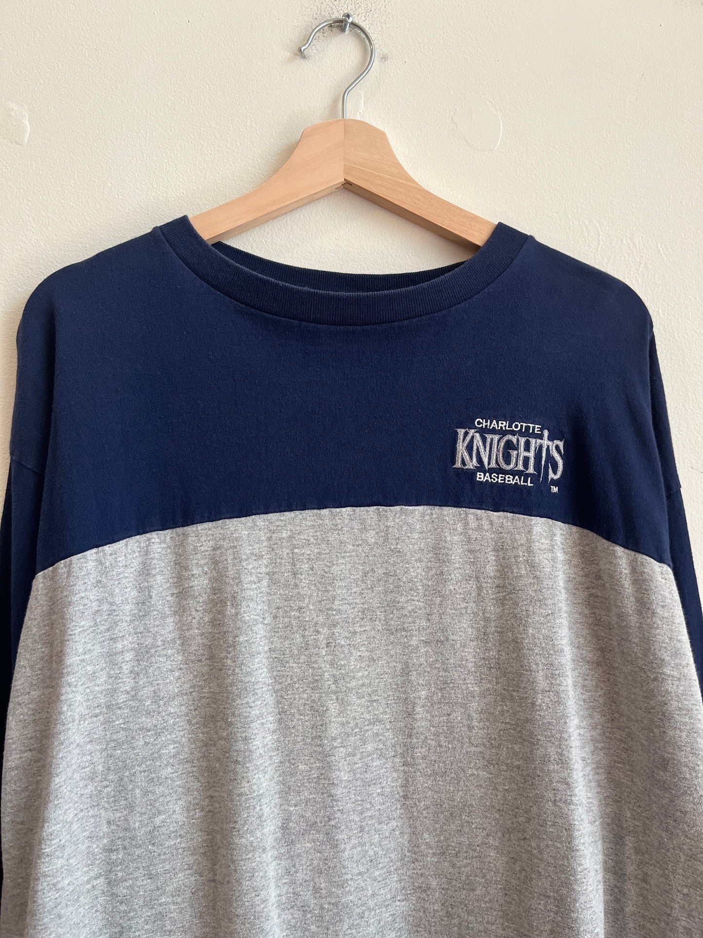 90s Charlotte Knights Two Tone Long Sleeve Shirt (XL)
