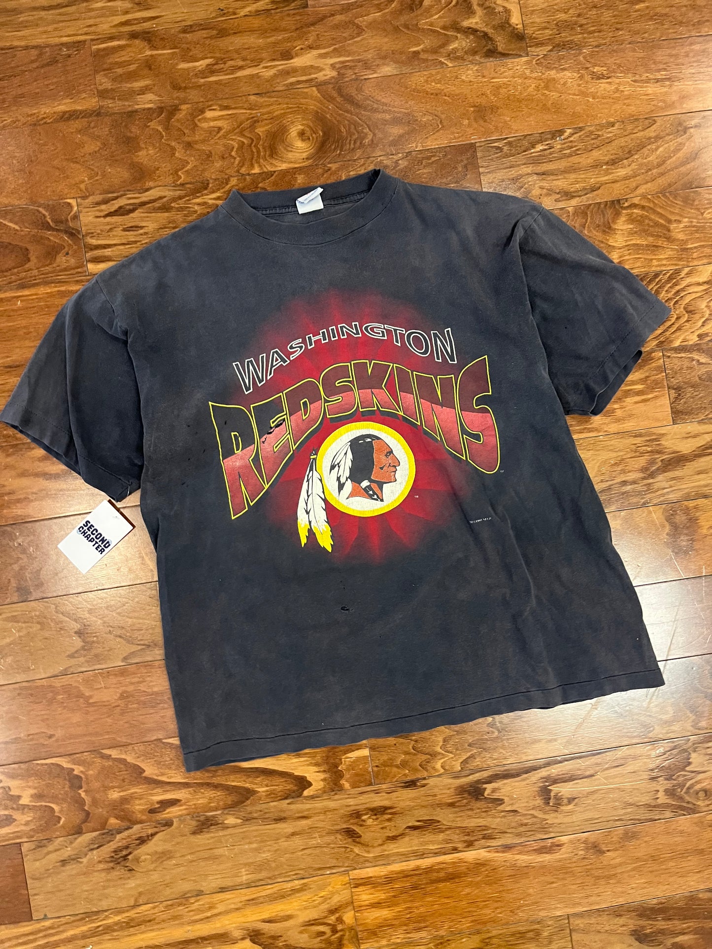 1995 Washington Redskins True Fan Faded Distressed Tee (XL)