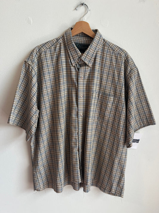 00s Croft & Barrow Cropped Essential Button Down Polo Shirt (XL)