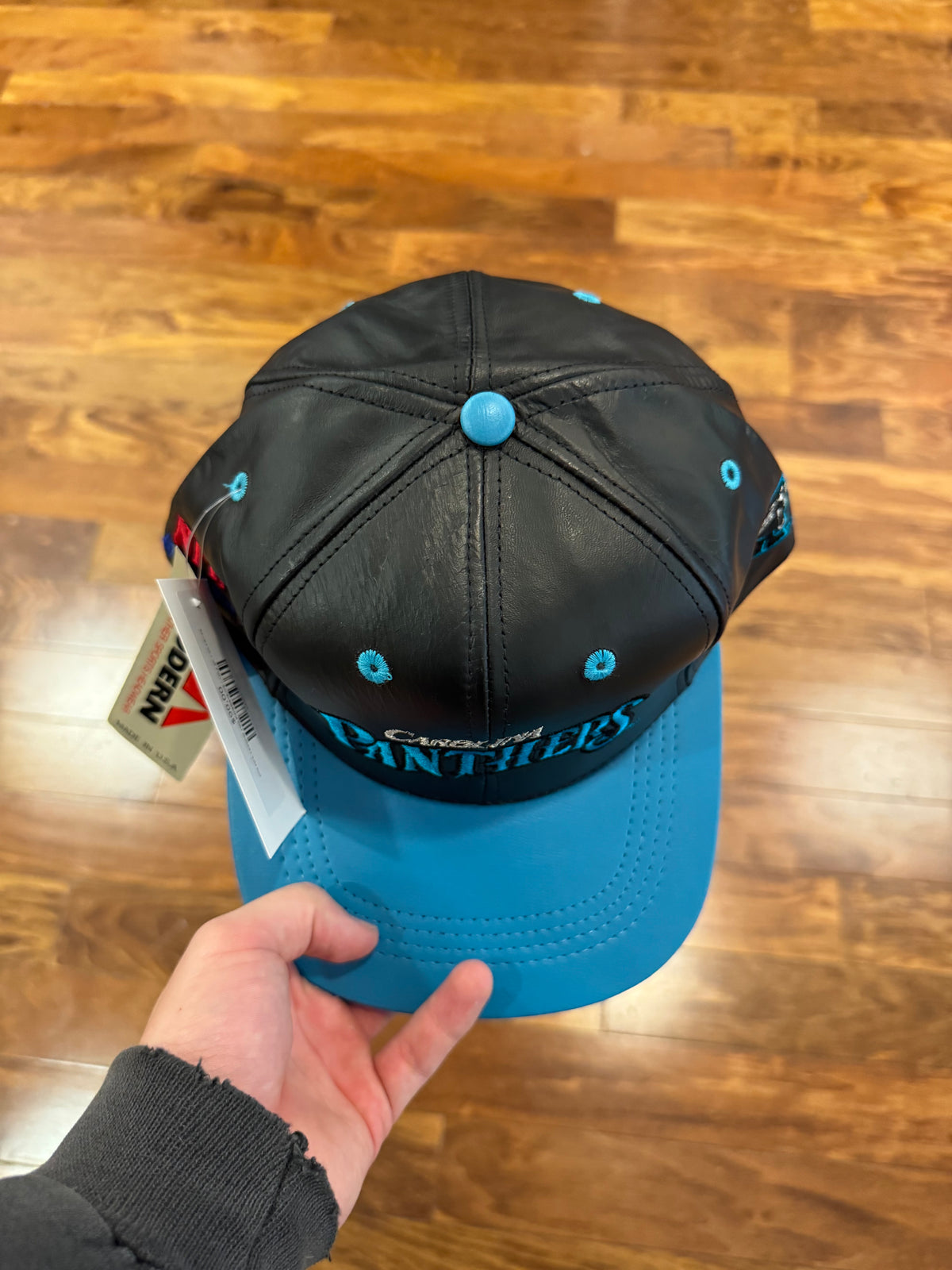 90s Carolina Panthers NFL Genuine Leather Deadstock Hat (OS)