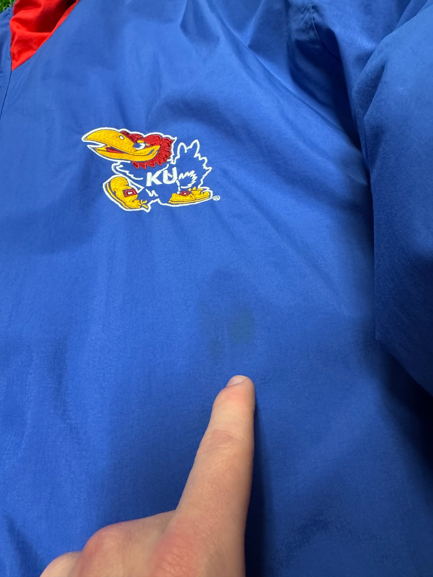 90s Kansas University (KU) Vintage Jayhawks Champion Puffer Jacket (XL)