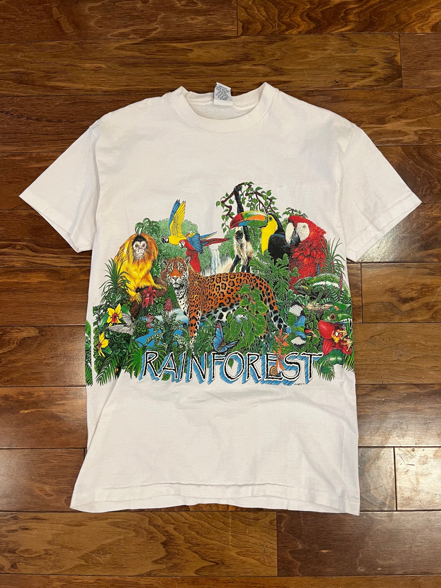 90s Rainforest Nature Wrap Around Tee (M)