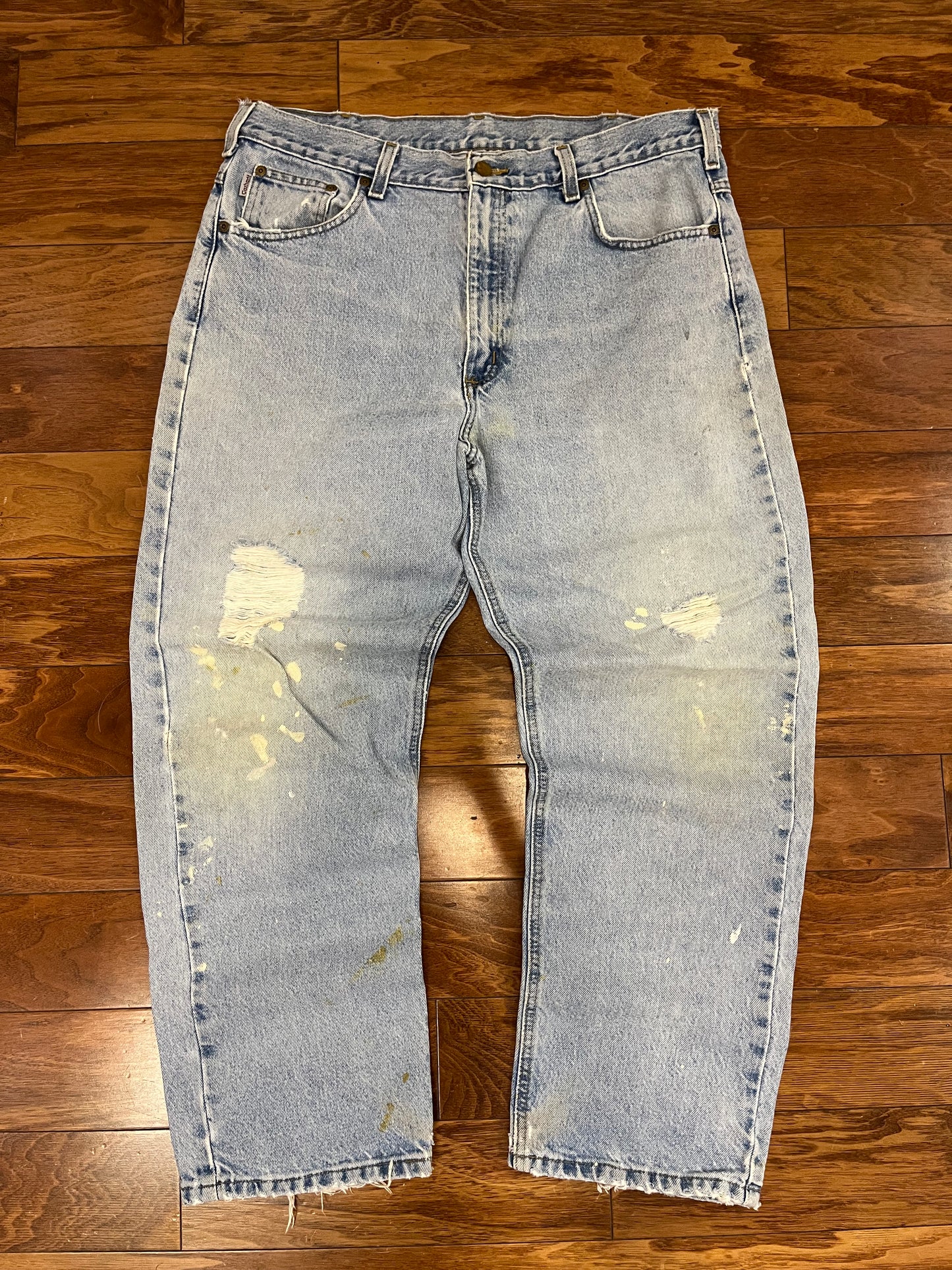 00s Carhartt Faded Distressed Blue Jeans (38 x 30)