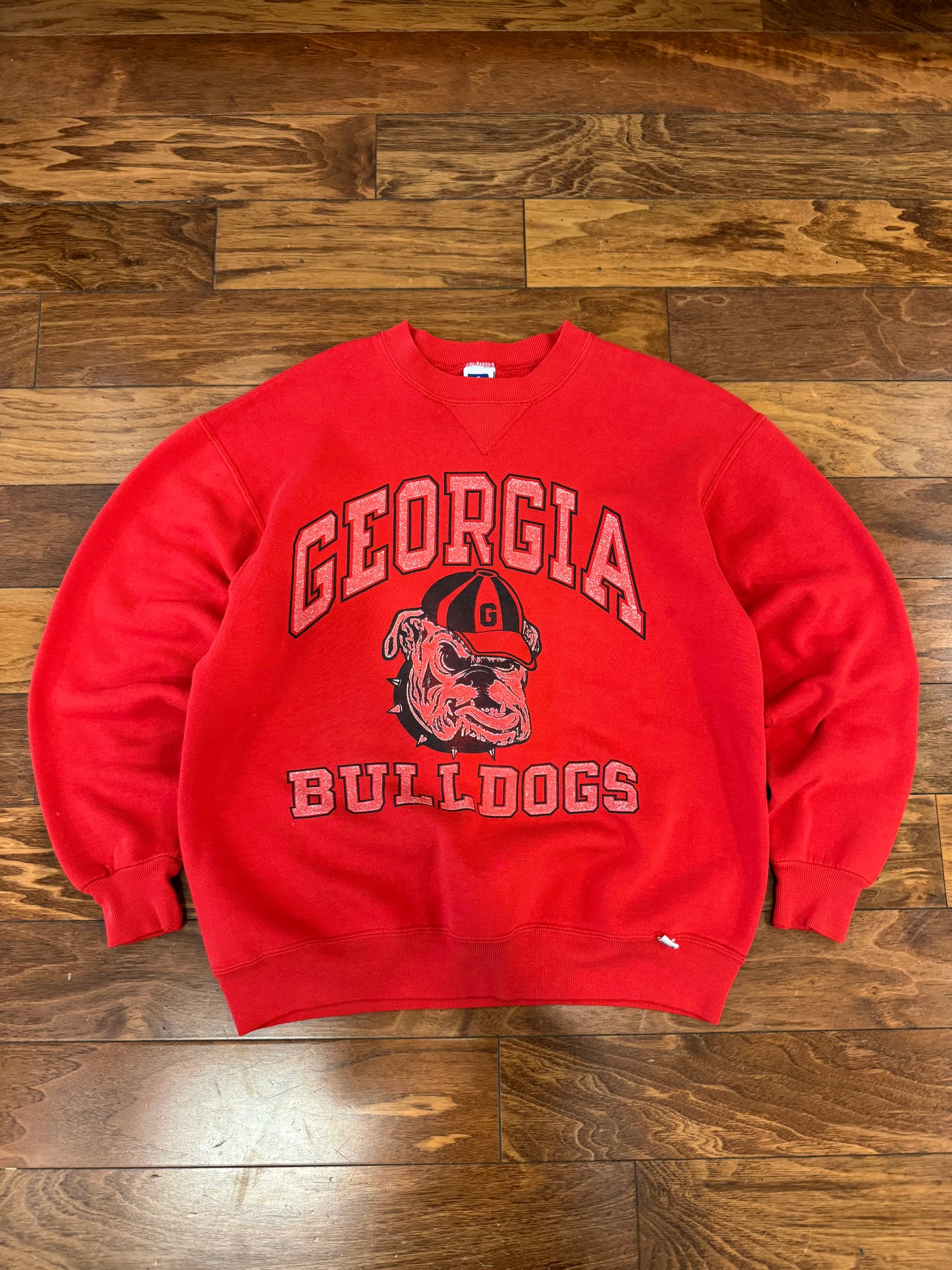 90s Georgia Bulldogs Vintage Russell Spell Out Crewneck (XL)