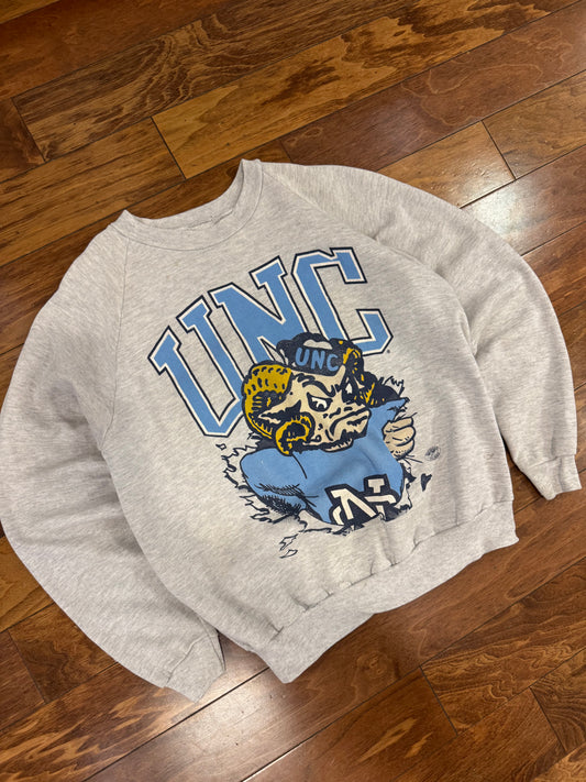 1985 University of North Carolina (UNC) Big Logo Mascot Vintage Crewneck (M)