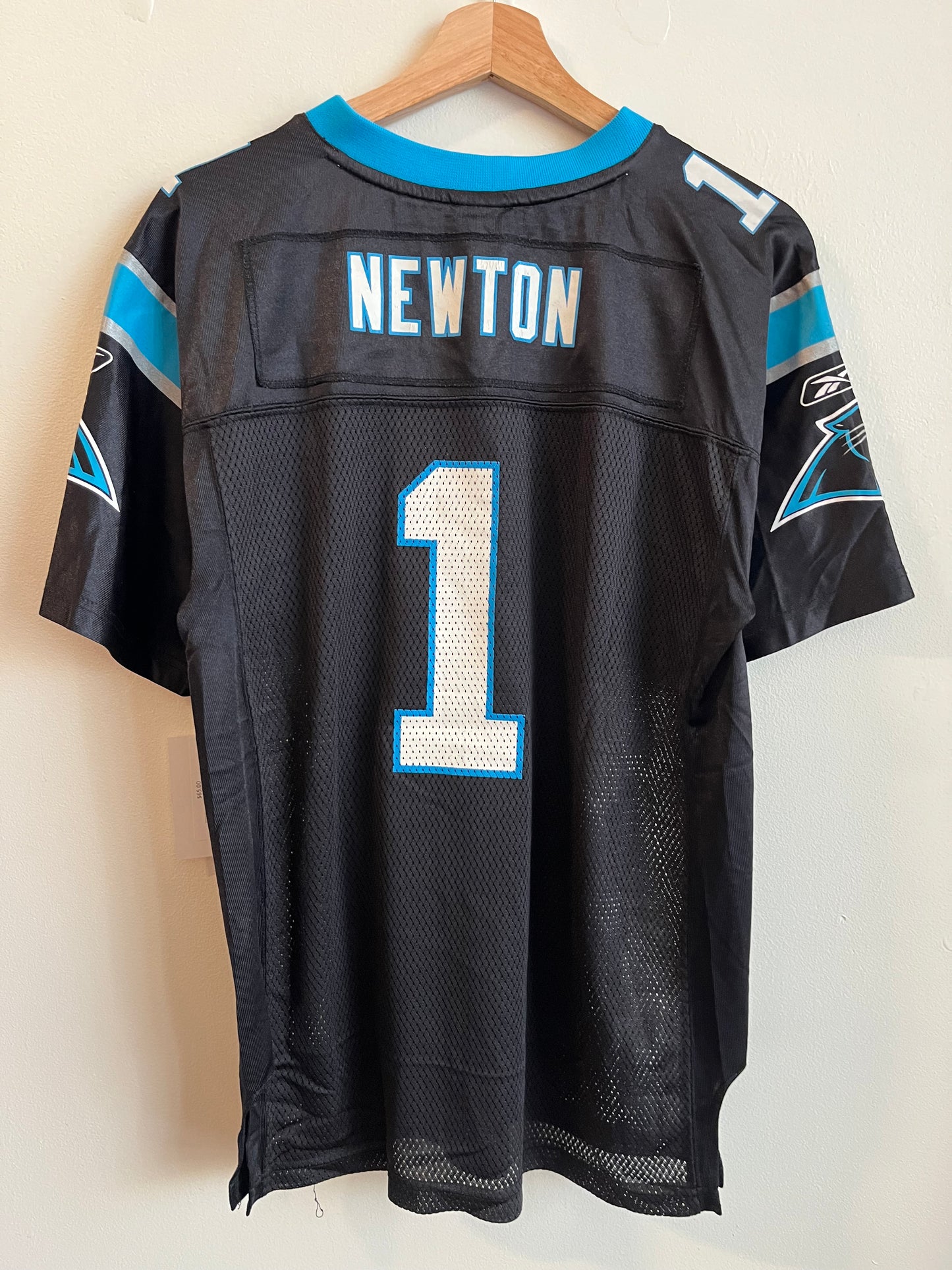 2010s Carolina Panthers Cam Newton NFL Reebok Black Jersey (Youth XL)