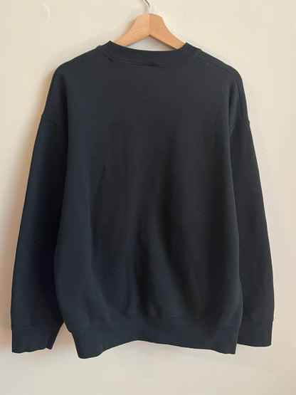 90s Carolina Panthers Embroidered Black Crewneck (L)
