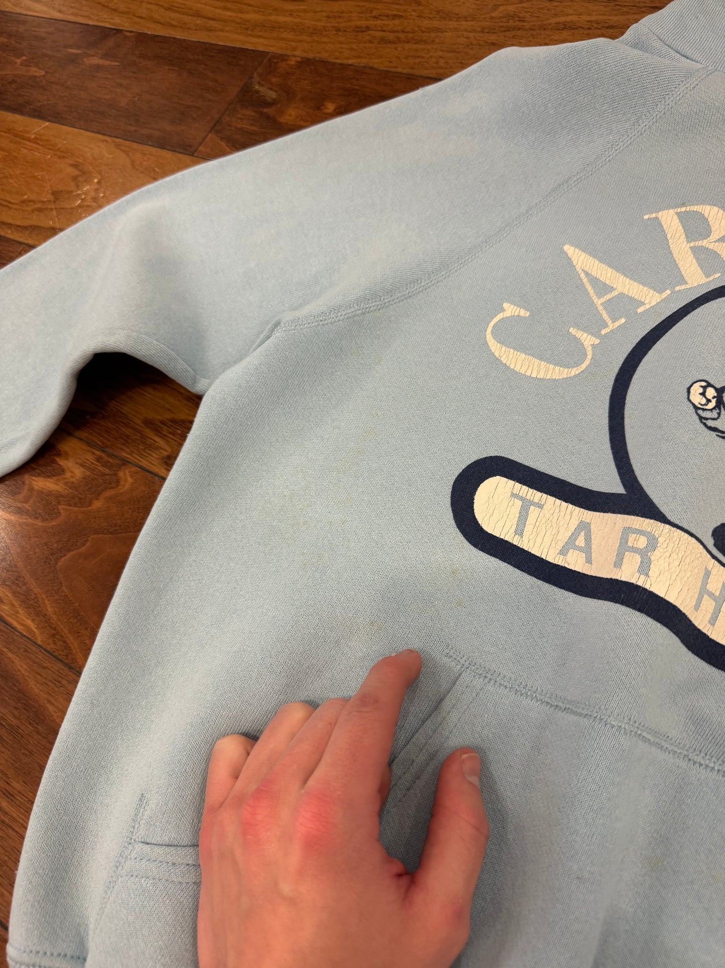 80s University Of North Carolina (UNC) Tar Heels Vintage Hoodie (M)